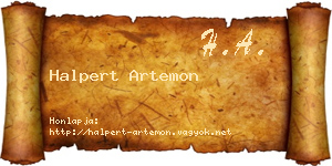 Halpert Artemon névjegykártya